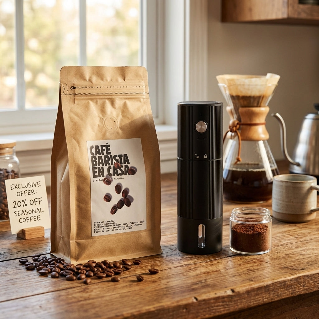 COMBO: MOLINILLO ELECTRICO PORTABLE + CAFE