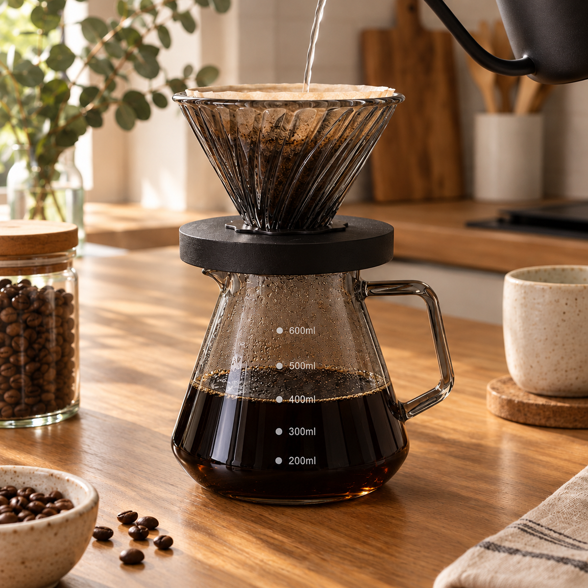 Kit Barista V60 PRO: Dripper, Filtros, Gramera, Tetera, Jarra