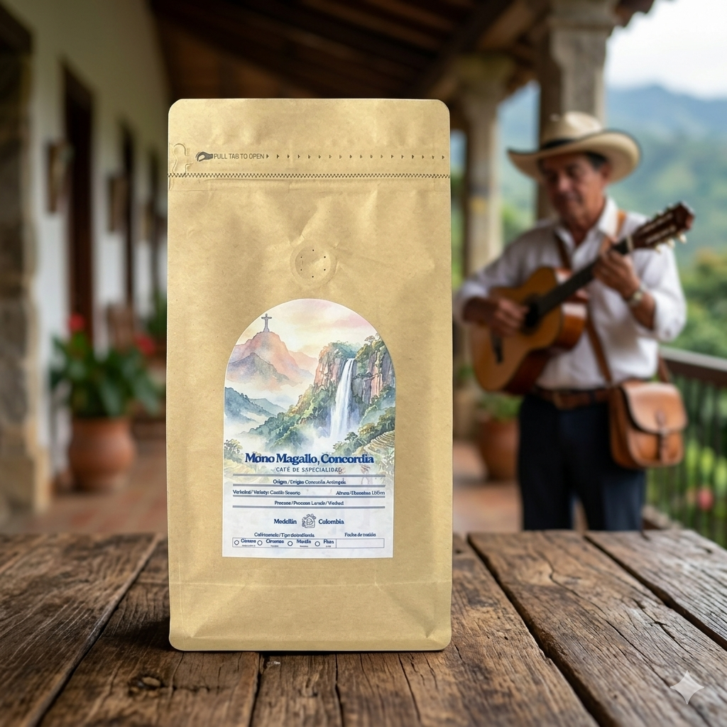 Café de Especialidad Concordia Antioquia en Grano  83.5 SCAA trovador