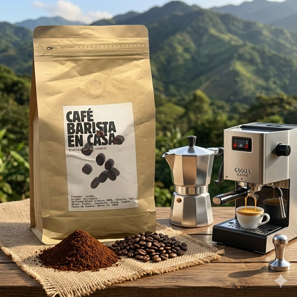 Café de Origen Antioquia Molienda Fina - Espresso y Cafetera Italiana 500 gr