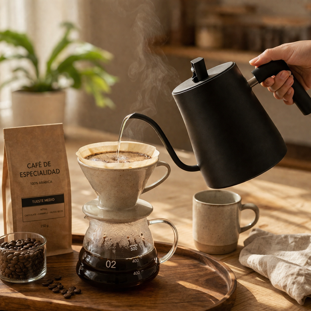 Kit Barista V60 PRO: Dripper, Filtros, Gramera, Tetera, Jarra