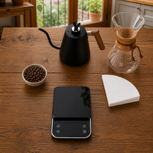 Kit Chemex PRO: Chemex, tetera, gramera, filtros