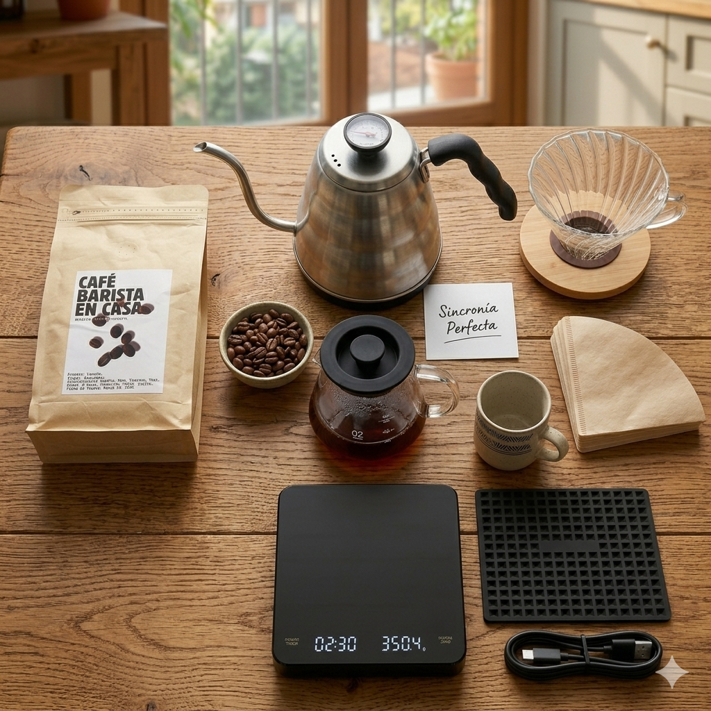 V60 PRO Barista Kit: Dripper, Filters, Scale, Kettle, Server, and Specialty Coffee