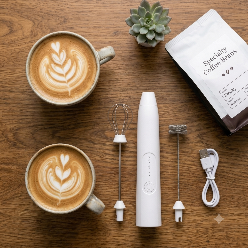 Kit para Latte y Capuchino: Espumador Eléctrico USB y Jarra 420ml