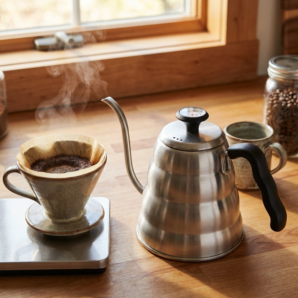 GOOSENECK KETTLE WITH THERMOMETER 1.2 LITERS