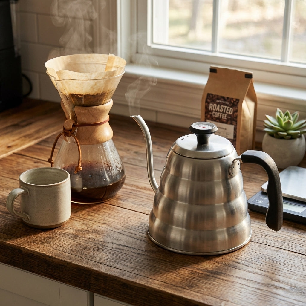 GOOSENECK KETTLE WITH THERMOMETER 1.2 LITERS