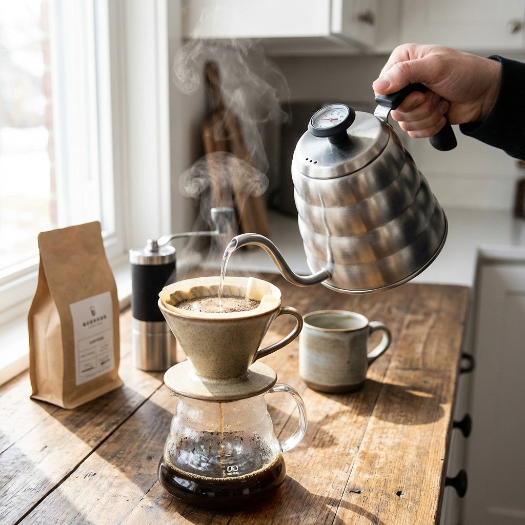 GOOSENECK KETTLE WITH THERMOMETER 1.2 LITERS